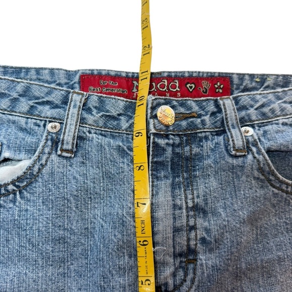 Vintage 90s Y2K Mudd Jean Shorts 16R Medium Wash Stretch Casual Classic Denim - Picture 8 of 10